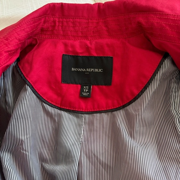 Banana Republic Pop Color Trench Coat Red size XS - Picture 11 of 13